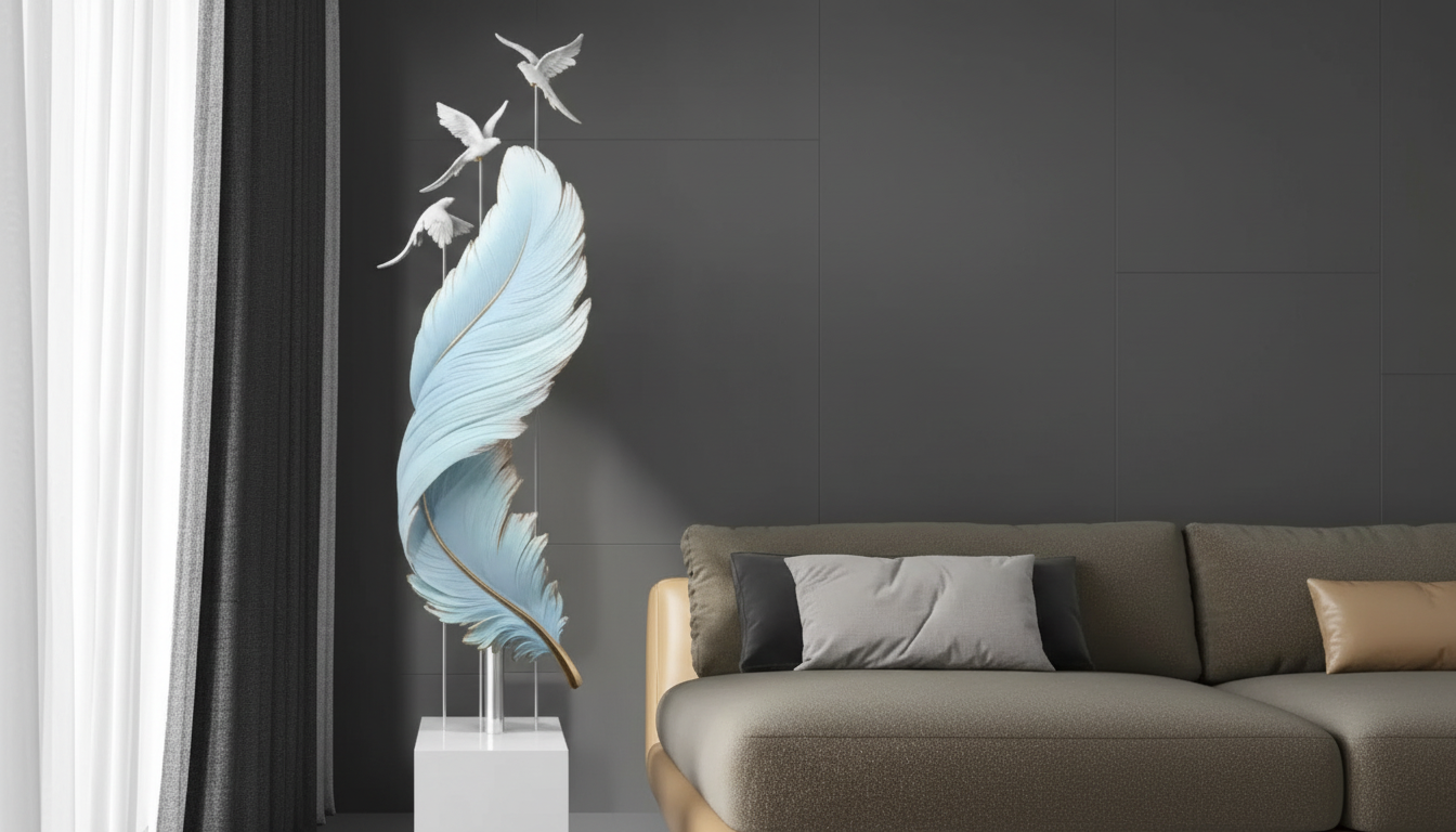 Feather Resin Sculpture: Modern Styling, Placement & Care