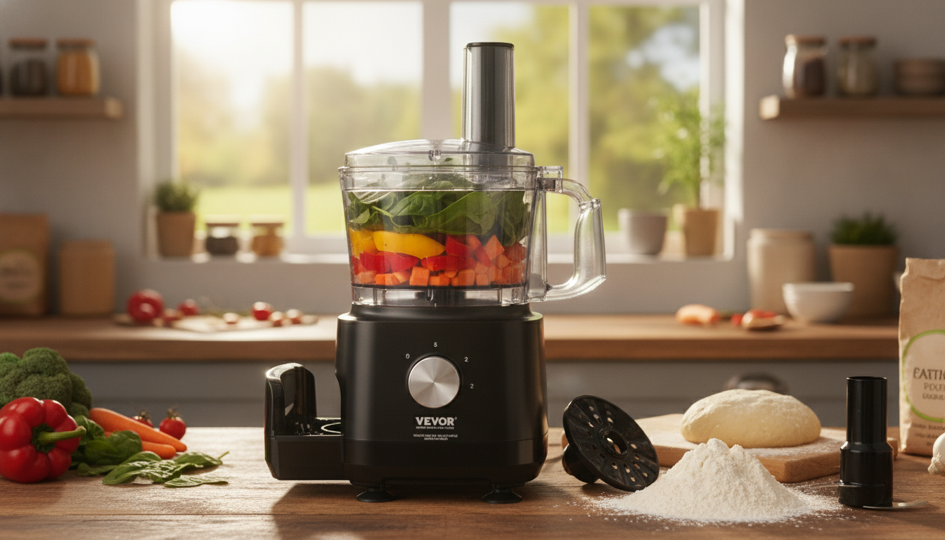 9-Cup 600W Food Processor: Chop, Slice & Knead Dough