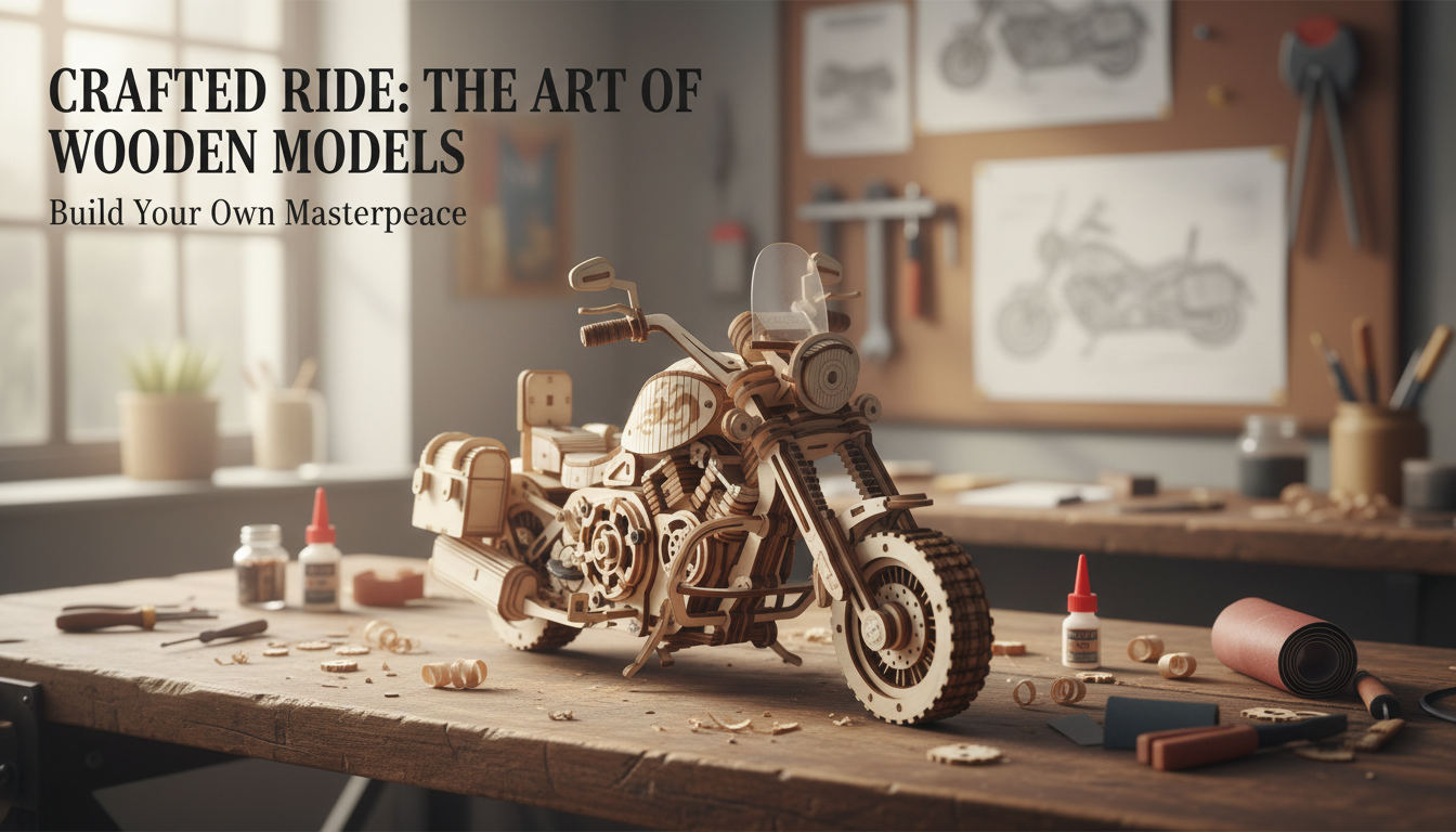 Build a Gear-Driven Wooden Cruiser Motorcycle 3D Puzzle