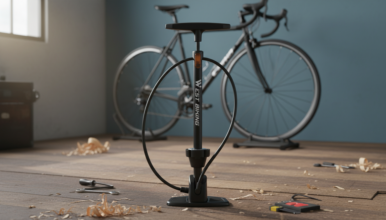 High-Pressure Floor Pump w/ Gauge for Presta & Schrader