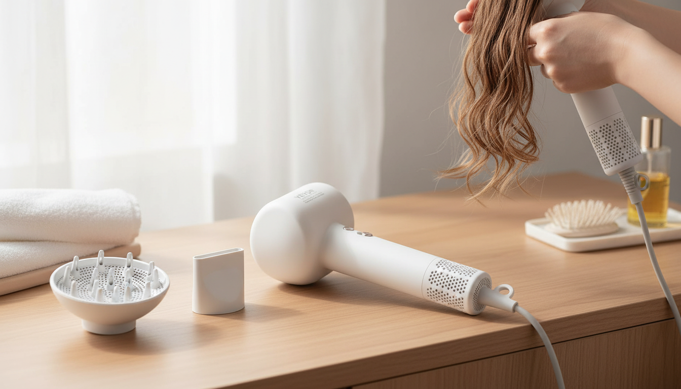 High-Speed Ionic Brushless Hair Dryer + Diffuser for Smooth Hair