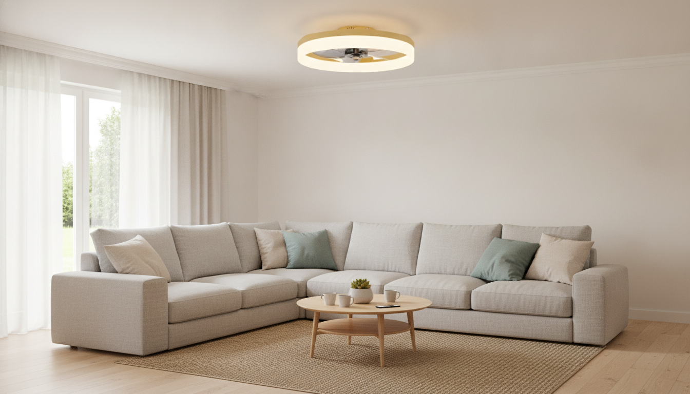 Quiet 19.7" Low-Profile Bladeless Fan Light w/ Remote