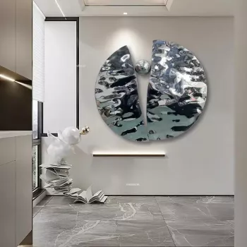 Stainless Steel Water Ripple Wall Hanging for Modern Rooms